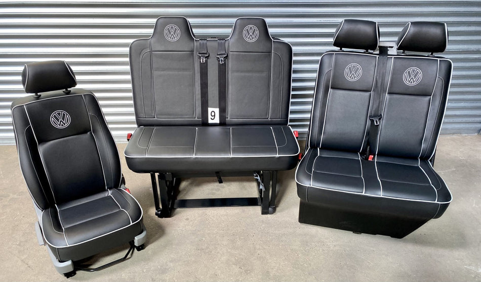 vw t5 t6 front seats + m1 tested gas assisted rock and roll bed.